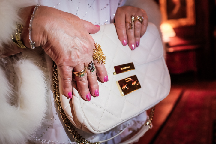  Historical novelist Lora Matros shows off her layered accessories. 