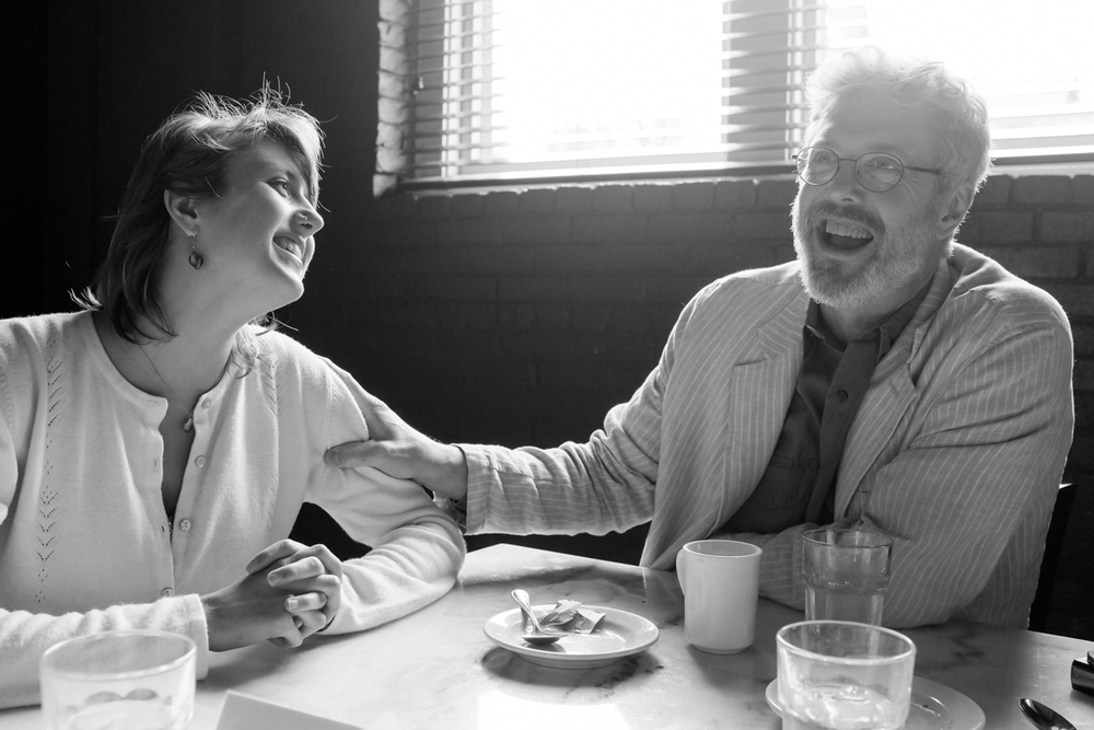 Nora Swift at her graduation brunch with her father Tom. 